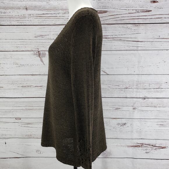 Chico's Women's Brown Knit V-Neck Pullover Long Sleeve Top Size 2 - Picture 3 of 15